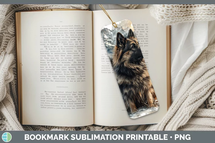 Winter Dogs Keeshond Dog Bookmark Sublimation Printable Desi