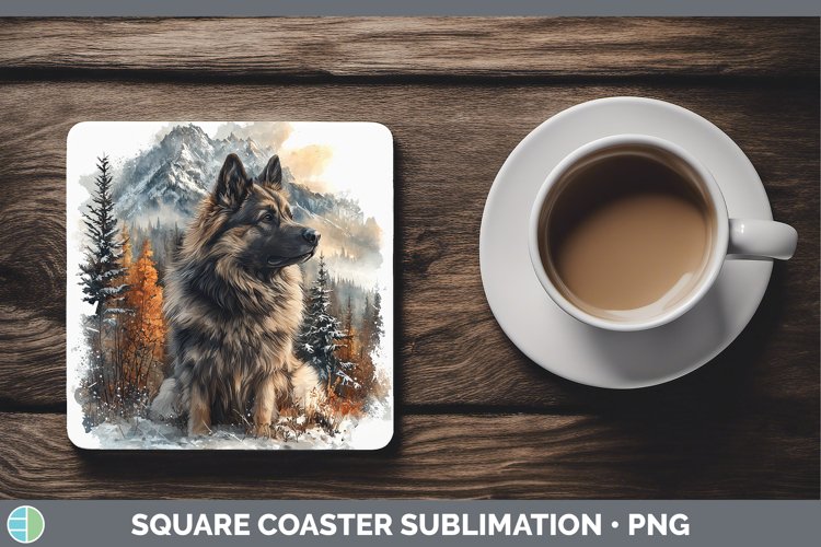 GorgeousWinter Dogs Square Coaster design.