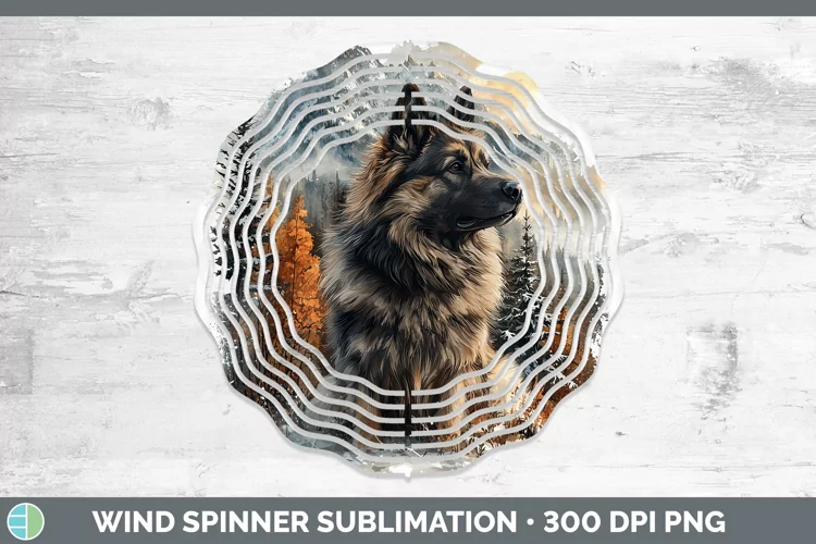 Winter Dogs Keeshond Dog Wind Spinner Sublimation Spinner De