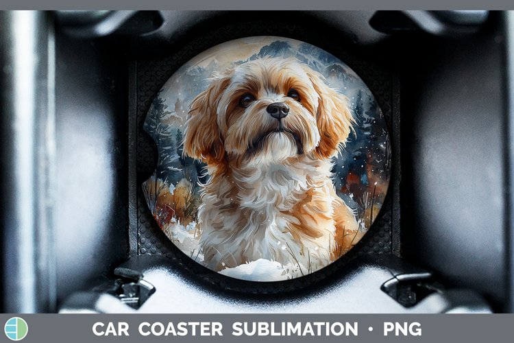 GorgeousWinter Dogs Car Coaster design.