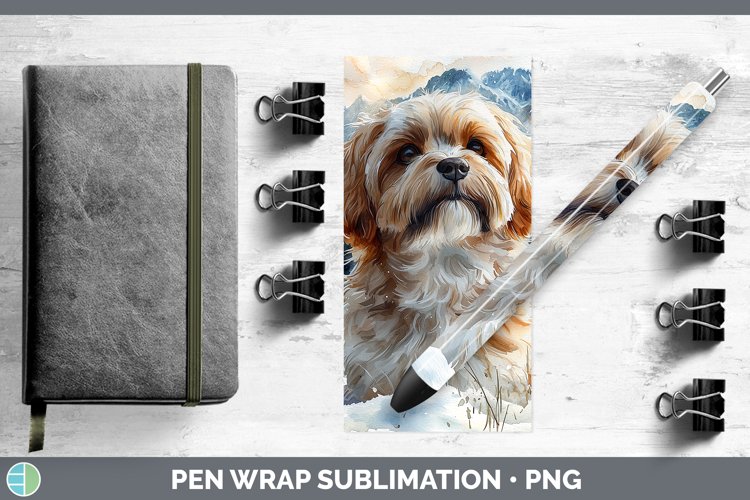 GorgeousWinter Dogs Pen Wrap design.