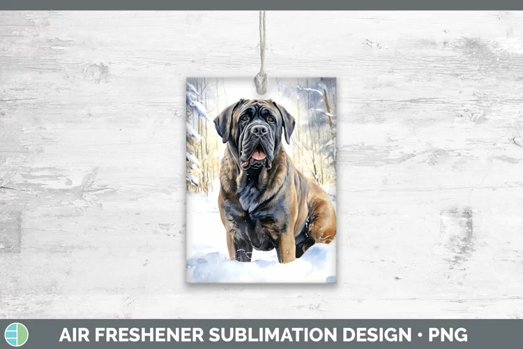 Winter Dogs Mastiff Air Freshener Sublimation Car Freshener