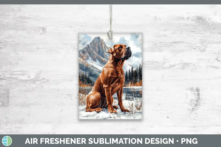 Winter Dogs Mastiff Air Freshener Sublimation Car Freshener