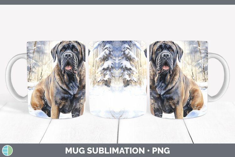GorgeousWinter Dogs Mug Wrap design.