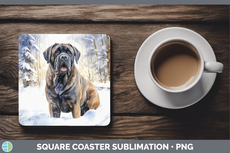 GorgeousWinter Dogs Square Coaster design.