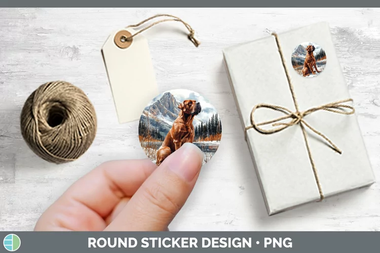 Winter Dogs Mastiff Stickers | Round Labels Designs