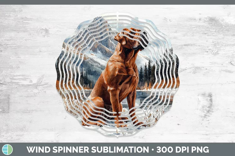 Winter Dogs Mastiff Wind Spinner Sublimation Spinner Designs