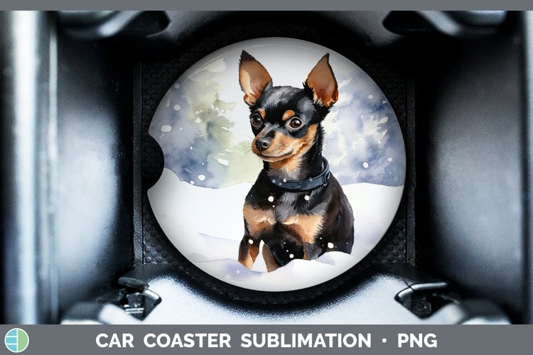 GorgeousWinter Dogs Car Coaster design.