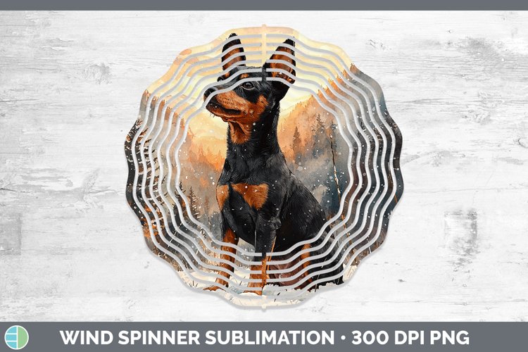 GorgeousWinter Dogs Wind Spinner design.