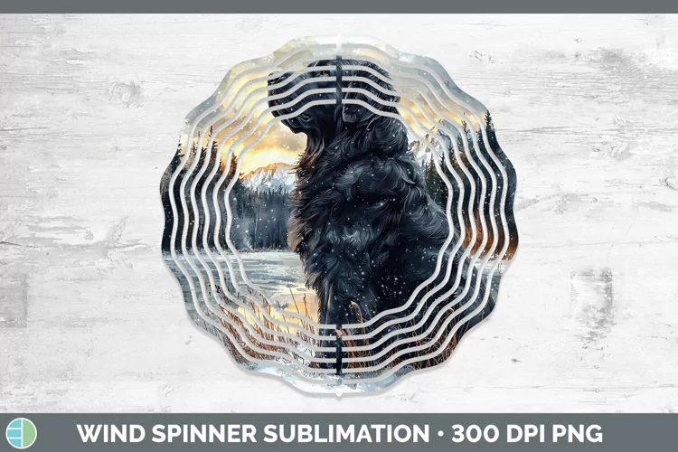 Winter Dogs Newfoundland Wind Spinner Sublimation Spinner De