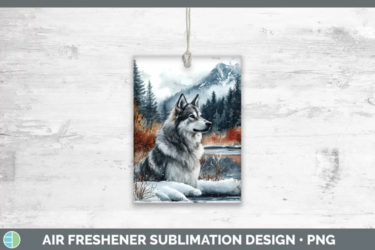 Winter Dogs Norwegian Elkhound Dog Air Freshener Sublimation