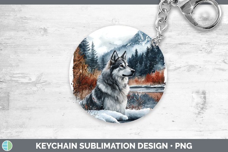 GorgeousWinter Dogs Keychain design.
