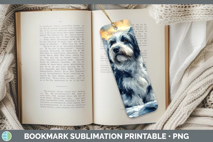 Winter Dogs Old English Sheepdog Bookmark Sublimation Printa