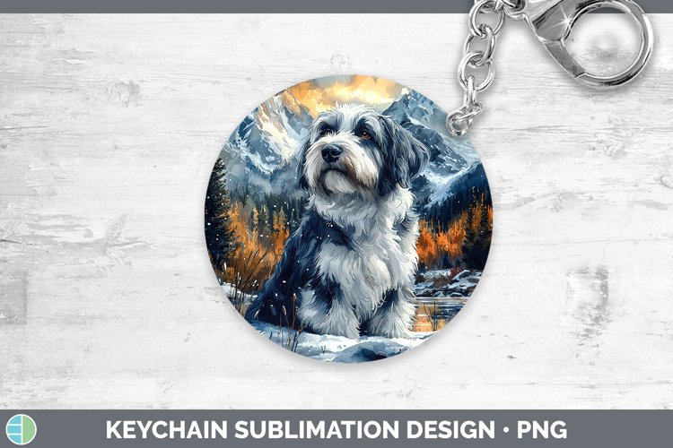 GorgeousWinter Dogs Keychain design.