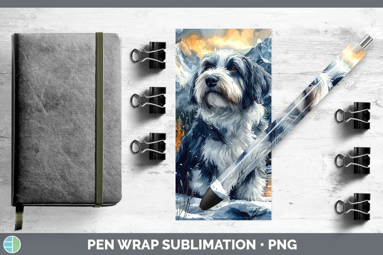 GorgeousWinter Dogs Pen Wrap design.