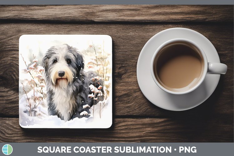 GorgeousWinter Dogs Square Coaster design.