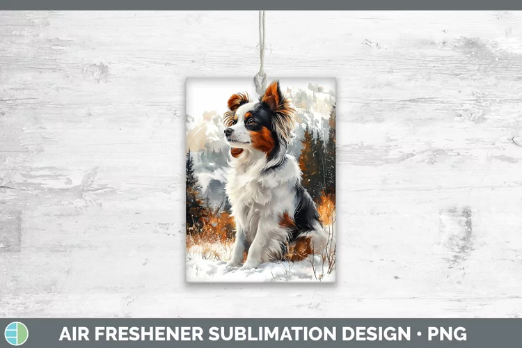 Winter Dogs Papillon Dog Air Freshener Sublimation Car Fresh