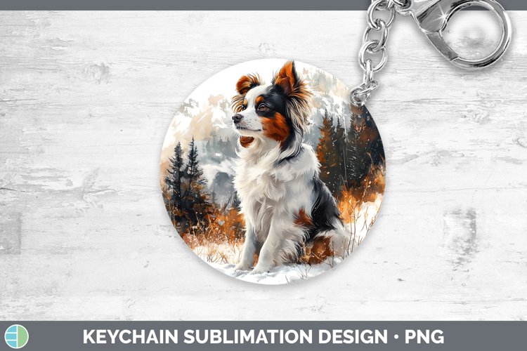 GorgeousWinter Dogs Keychain design.