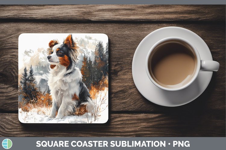 GorgeousWinter Dogs Square Coaster design.