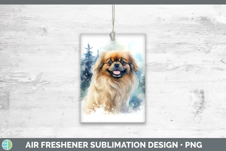 Winter Dogs Pekingese Air Freshener Sublimation Car Freshene