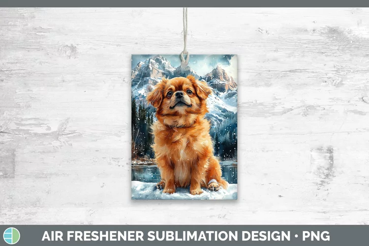 Winter Dogs Pekingese Air Freshener Sublimation Car Freshene