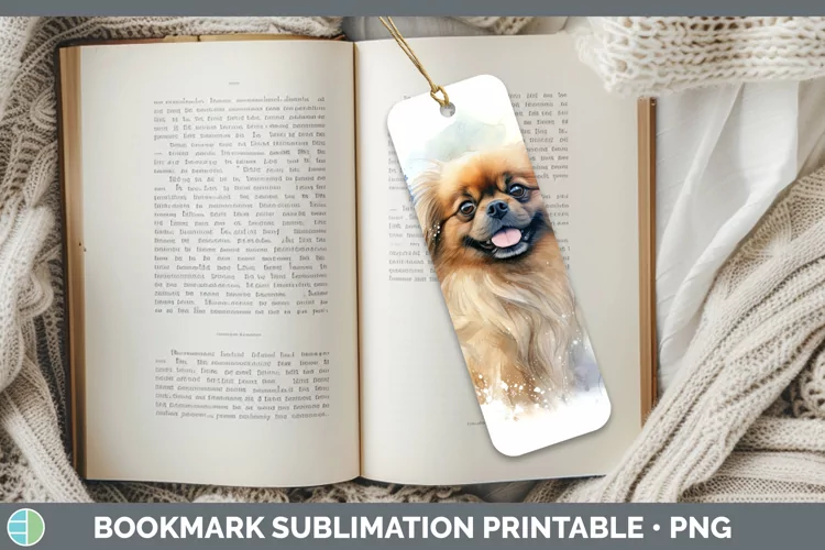Winter Dogs Pekingese Bookmark Sublimation Printable Designs