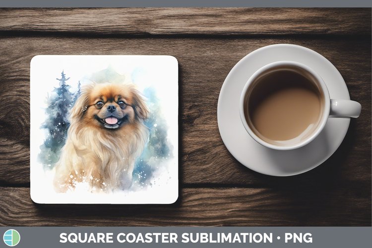 GorgeousWinter Dogs Square Coaster design.