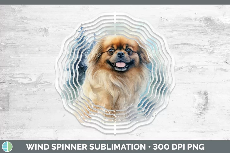 Winter Dogs Pekingese Wind Spinner Sublimation Spinner Desig