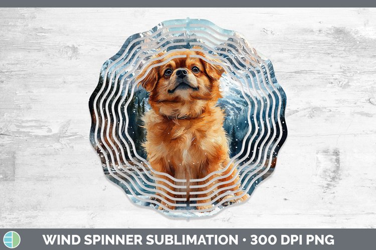 Winter Dogs Pekingese Wind Spinner Sublimation Spinner Desig