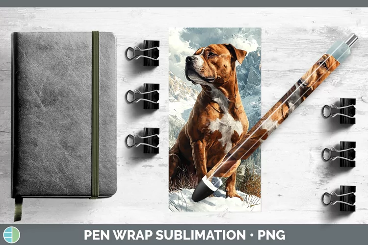 Winter Dogs Pit Bull Pen Wrap Sublimation Epoxy Pen Designs