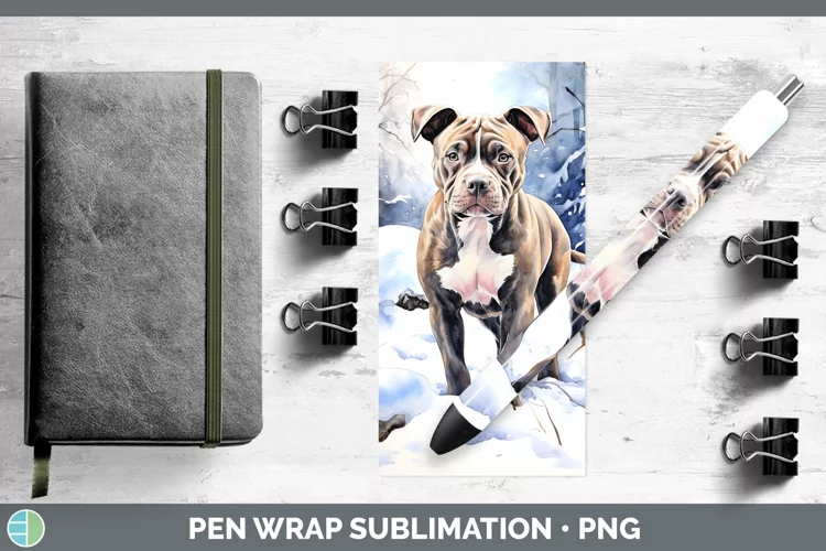 Winter Dogs Pit Bull Pen Wrap Sublimation Pen Designs