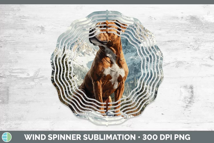 Winter Dogs Pit Bull Wind Spinner Sublimation Spinner Design