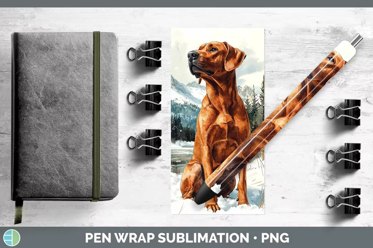 Winter Dogs Rhodesian Ridgeback Pen Wrap Sublimation Epoxy P