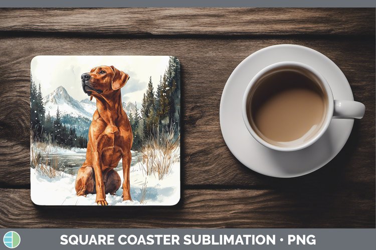 GorgeousWinter Dogs Square Coaster design.