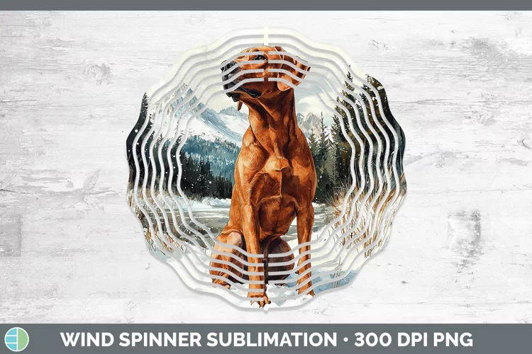 Winter Dogs Rhodesian Ridgeback Wind Spinner Sublimation Spi
