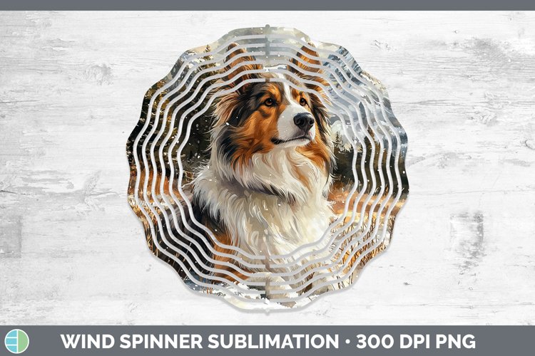 GorgeousWinter Dogs Wind Spinner design.