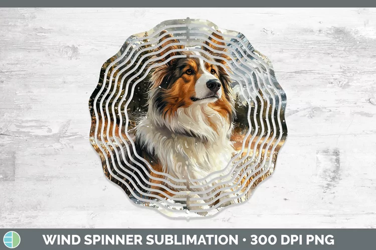 Winter Dogs Rough Collie Wind Spinner Sublimation Spinner De