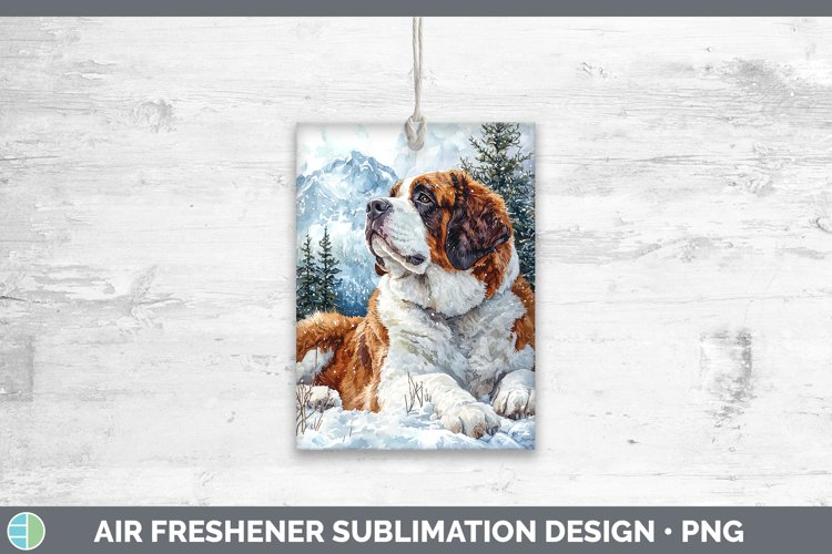 Winter Dogs Saint Bernard Air Freshener Sublimation Car Fres