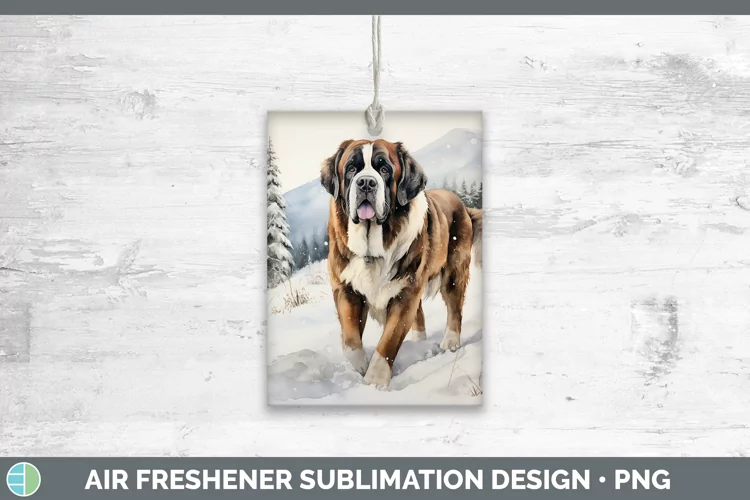 Winter Dogs Saint Bernard Air Freshener Sublimation Car Fres