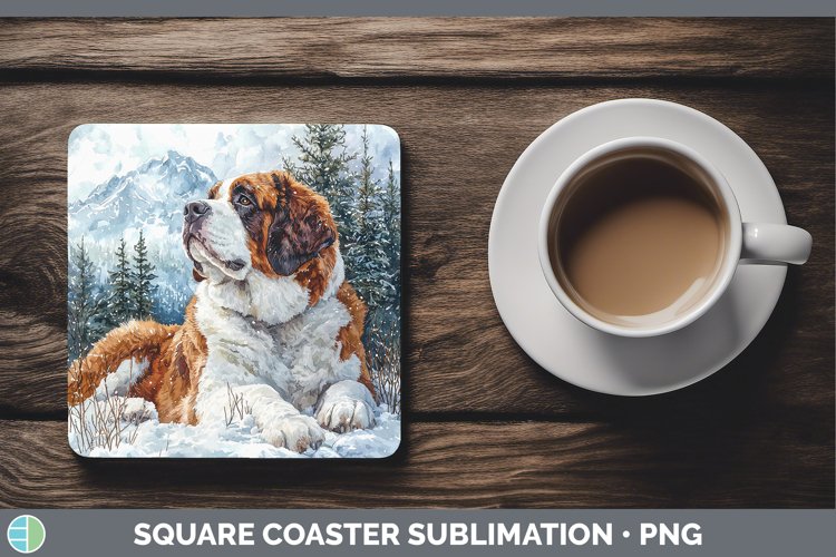 GorgeousWinter Dogs Square Coaster design.
