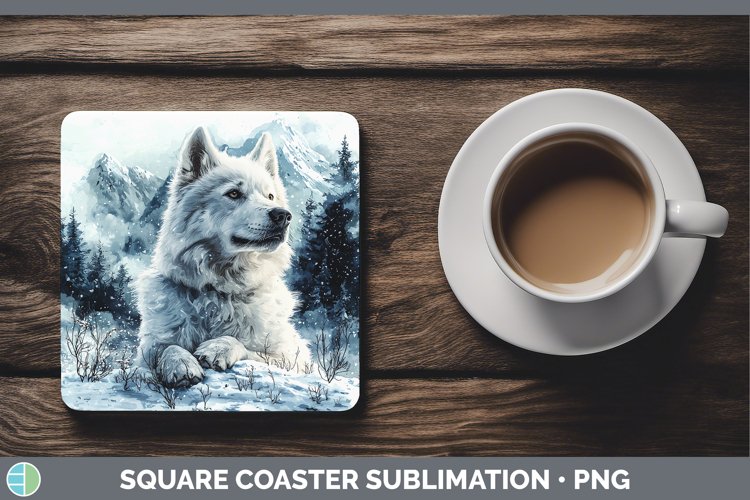 GorgeousWinter Dogs Square Coaster design.