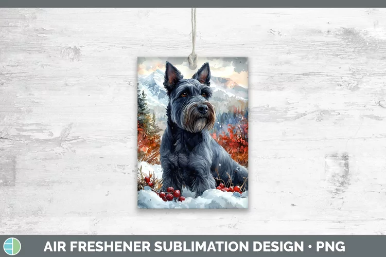 Winter Dogs Scottish Terrier Dog Air Freshener Sublimation C
