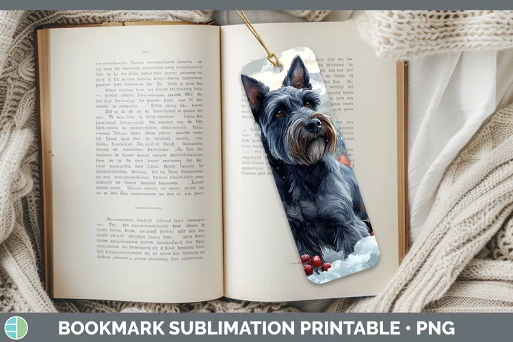 Winter Dogs Scottish Terrier Dog Bookmark Sublimation Printa