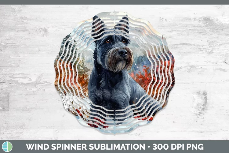 Winter Dogs Scottish Terrier Dog Wind Spinner Sublimation Sp
