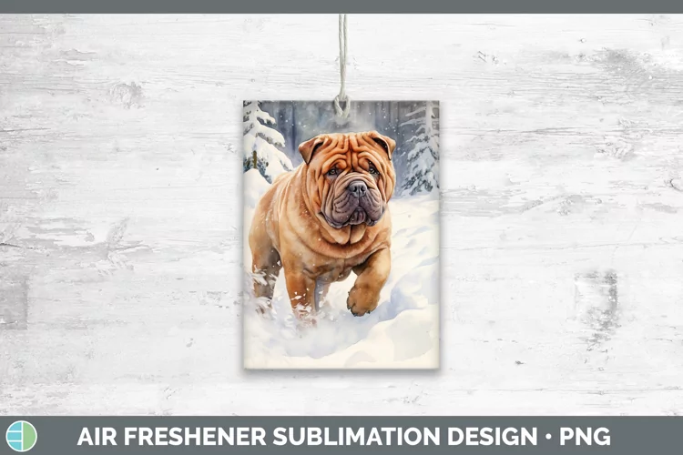 Winter Dogs Shar Pei Air Freshener Sublimation Car Freshener