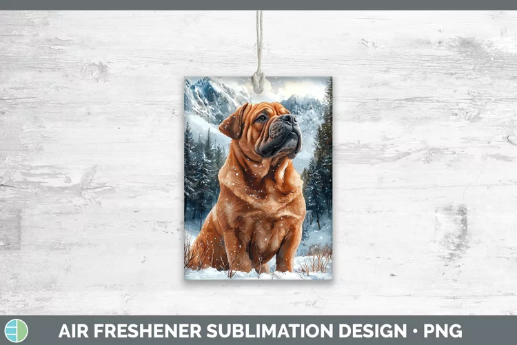 Winter Dogs Shar Pei Air Freshener Sublimation Car Freshener