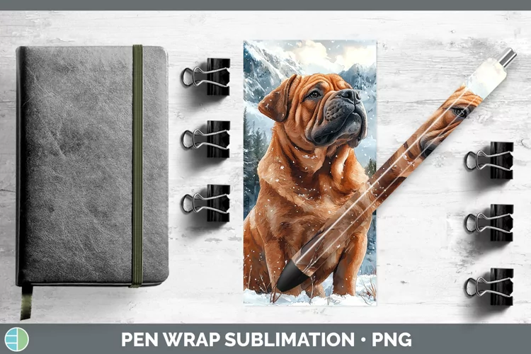 Winter Dogs Shar Pei Pen Wrap Sublimation Epoxy Pen Designs