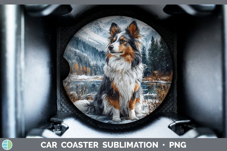 GorgeousWinter Dogs Car Coaster design.