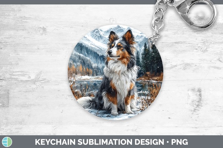 GorgeousWinter Dogs Keychain design.