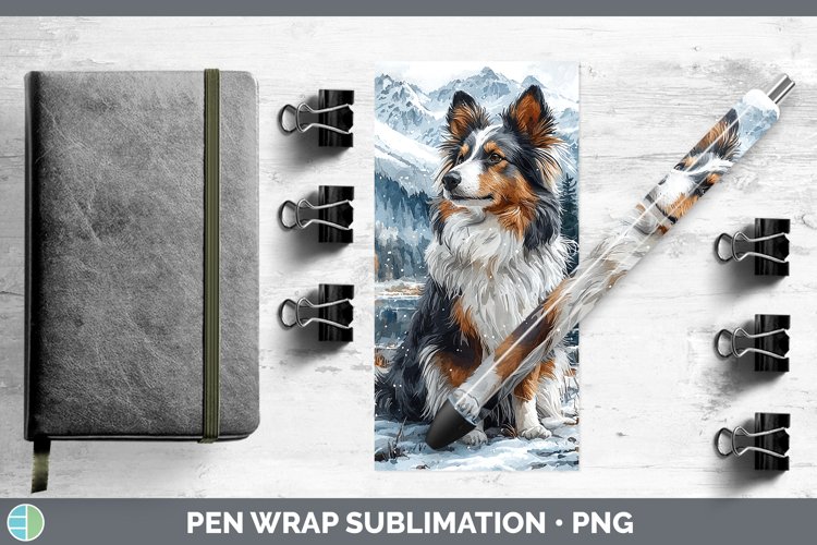 GorgeousWinter Dogs Pen Wrap design.